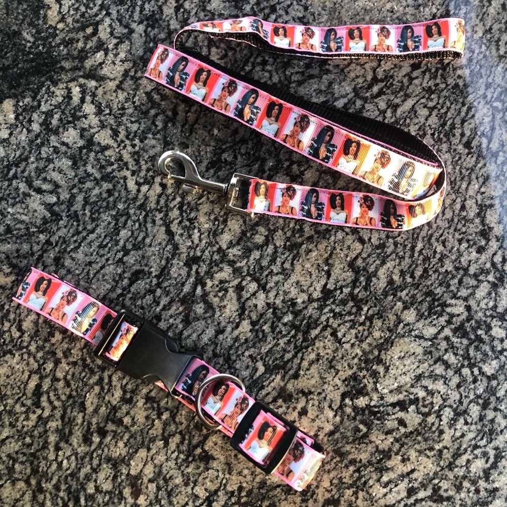 Cardi B Dog pet cat collar leash bundle gift set fashion icon rapper music lot - Picture 1 of 5